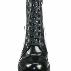 Wild Diva New Glenna05 Laced Up Ankle High Bootie - Womens Dressy Military Combat Boots