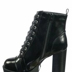 Wild Diva New Glenna05 Laced Up Ankle High Bootie - Womens Dressy Military Combat Boots