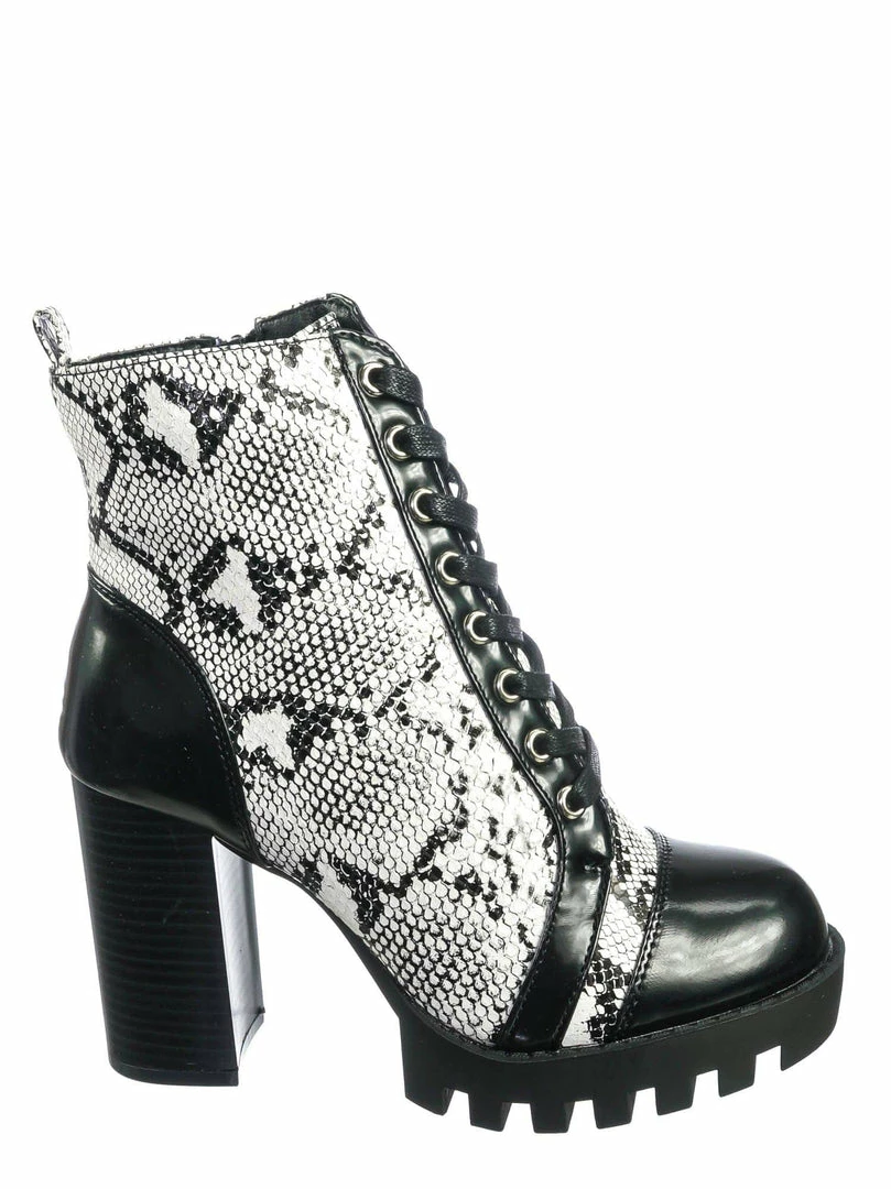 Wild Diva New Glenna05 Laced Up Ankle High Bootie - Womens Dressy Military Combat Boots