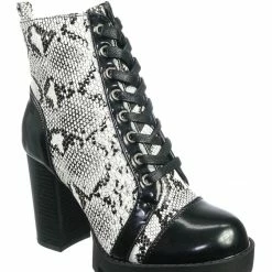 Wild Diva New Glenna05 Laced Up Ankle High Bootie - Womens Dressy Military Combat Boots