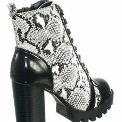 Wild Diva New Glenna05 Laced Up Ankle High Bootie - Womens Dressy Military Combat Boots