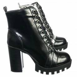 Wild Diva New Glenna05 Laced Up Ankle High Bootie - Womens Dressy Military Combat Boots