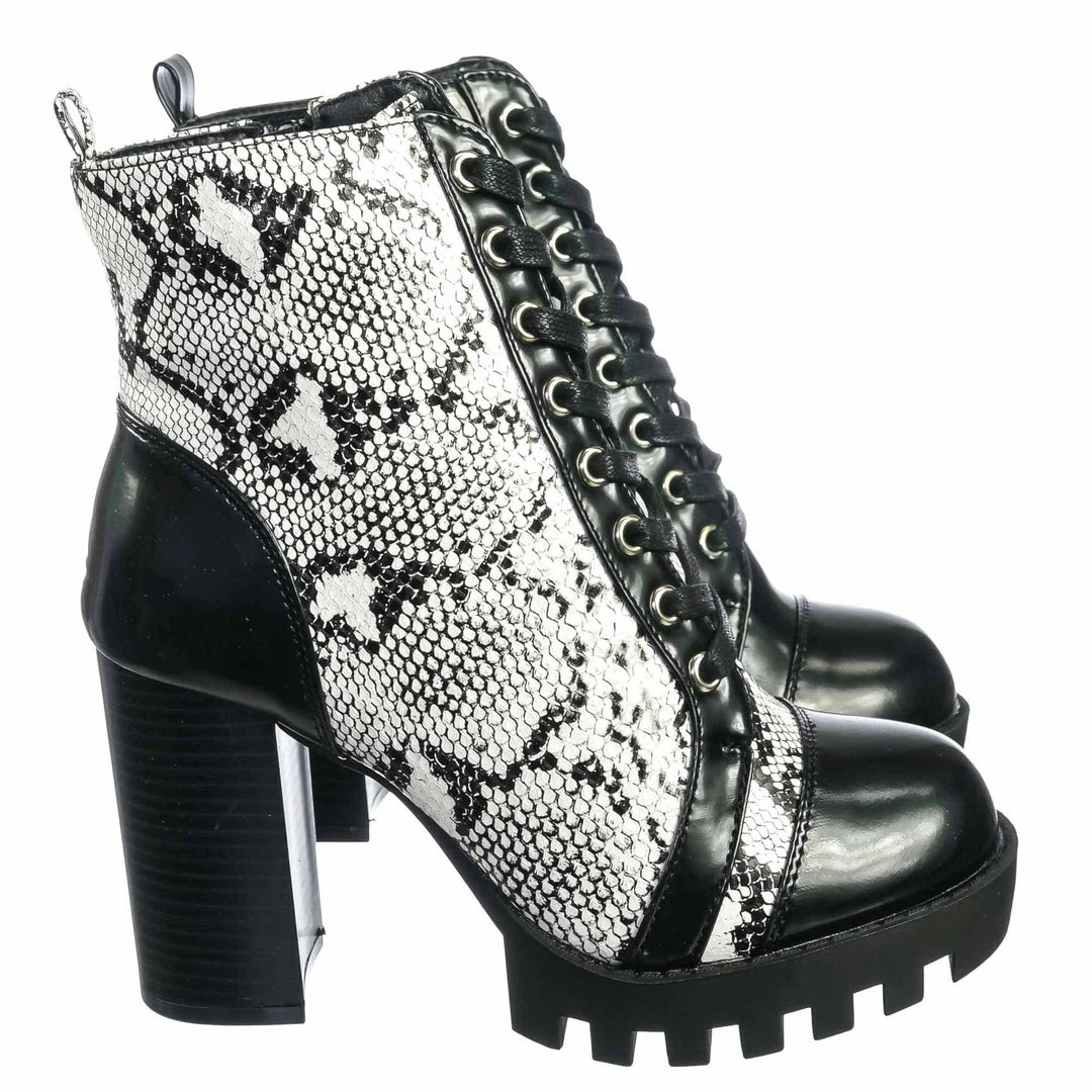 Wild Diva New Glenna05 Laced Up Ankle High Bootie - Womens Dressy Military Combat Boots