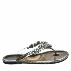 Wild Diva New Joanie214 Lucite Rhinestone Crystal Jelly Sandal - Jelly Thong Flip Flip