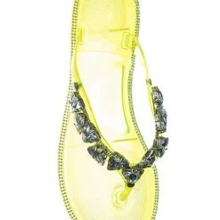 Wild Diva New Joanie214 Lucite Rhinestone Crystal Jelly Sandal - Jelly Thong Flip Flip