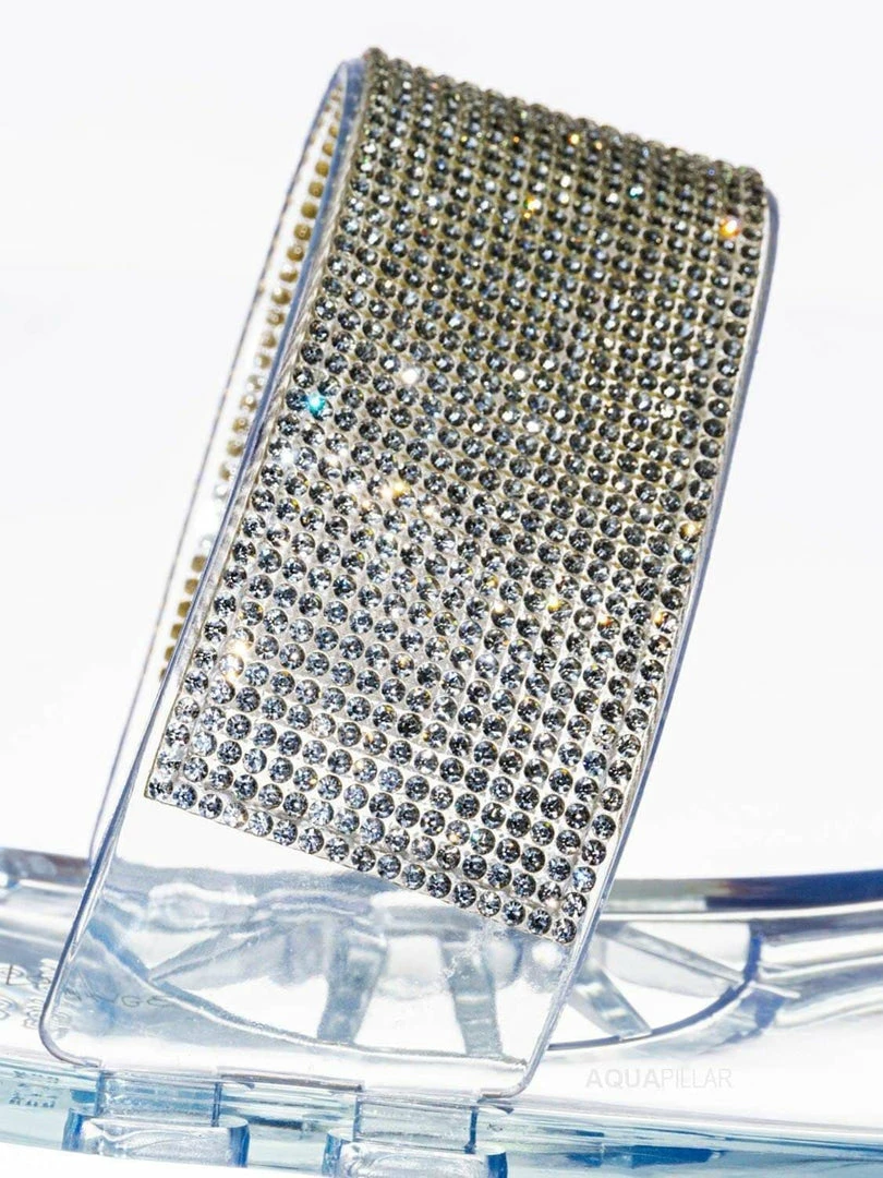 Wild Diva Jolie10 Rhinestone Jelly Toe Ring Sandals - Womens Crystal Pvc Toe Loop Glides New