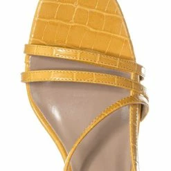 Wild Diva Kaiya1 Barely There Flat Block Heel Sandal - Open Squared Toe Animal Croc Print New