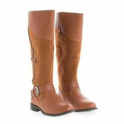 Wild Diva Oksana106 Knee High Round Toe Zipper Faux Wooden Heel Riding Boots New
