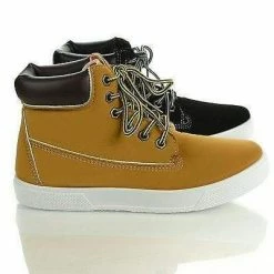 Rocsi03 By Wild Diva, Work Boot Lace Up Flat Fashion Sneaker