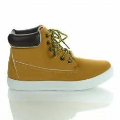 Rocsi03 By Wild Diva, Work Boot Lace Up Flat Fashion Sneaker