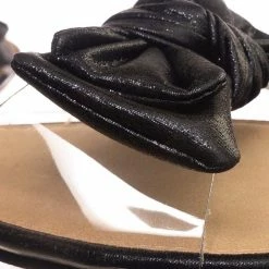 Wild Diva Sheila01 Lucite Clear Slide-On Sandal - Women's Summer Metallic Bow Slippers New