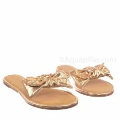 Wild Diva Sheila01 Lucite Clear Slide-On Sandal - Women's Summer Metallic Bow Slippers New