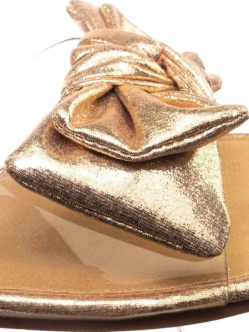 Wild Diva Sheila01 Lucite Clear Slide-On Sandal - Women's Summer Metallic Bow Slippers New