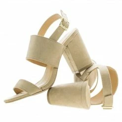 Susie30 By Wild Diva, Open Toe Sling Back Heeled Mule Sandals