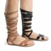 Wild Diva Tanaya528 Knee High Open Toe Multi Criss Cross Strap Flat Sandals New