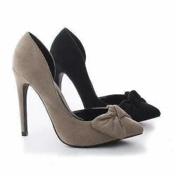 Valerie15 By Wild Diva, D'Orsay Knotted Bow Stiletto Heel Pumps