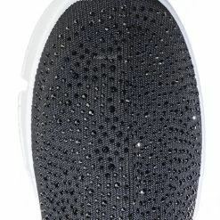 Wild Diva Zumi05 Rhinestone Stretch Knit Sneaker - Womens Elastic Slip On Athleisure Shoe New