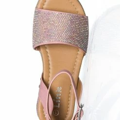 Forever Link New Luxury96K Kids Rhinestone Glitter Flatform Sandal - Little Girl Crystal Platform