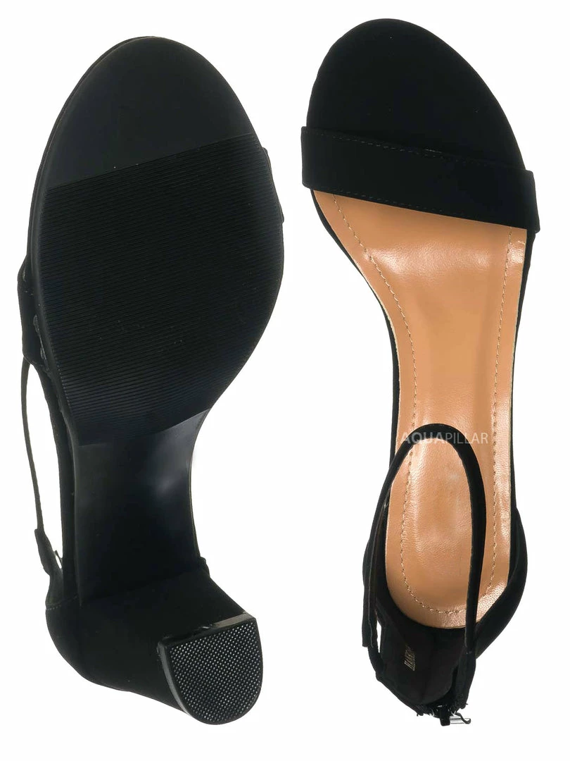 Top Moda Hannah1 Chunky Heel Two Piece Sandal - Women Evening Open Toe Dress Shoes New