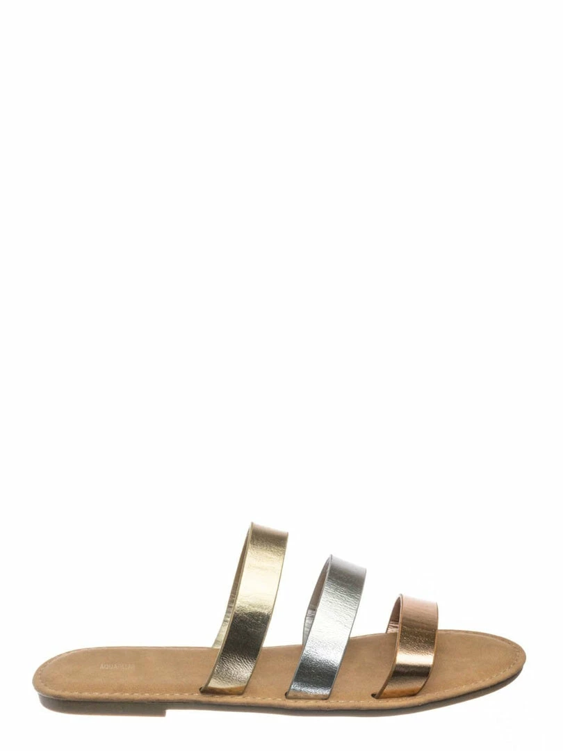 Sunny Feet Waterfront70 3 Strap Open Toe Slide In Sandal - Women Color Block Slippers