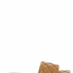 Forever Link New Padded06 Puffy Quilted Slide Sandal - Womens Open Squared Toe Slipper Flat Shoes