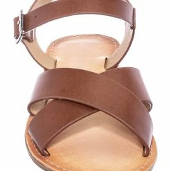 Soda Tire2 Children Girl Open Toe Flat Sandal W Ankle Strap