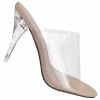 X2B New May1 Clear High Heel Mules - PVC Acrylic See Through Slide All Season Sandal