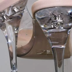 X2B New May1 Clear High Heel Mules - PVC Acrylic See Through Slide All Season Sandal