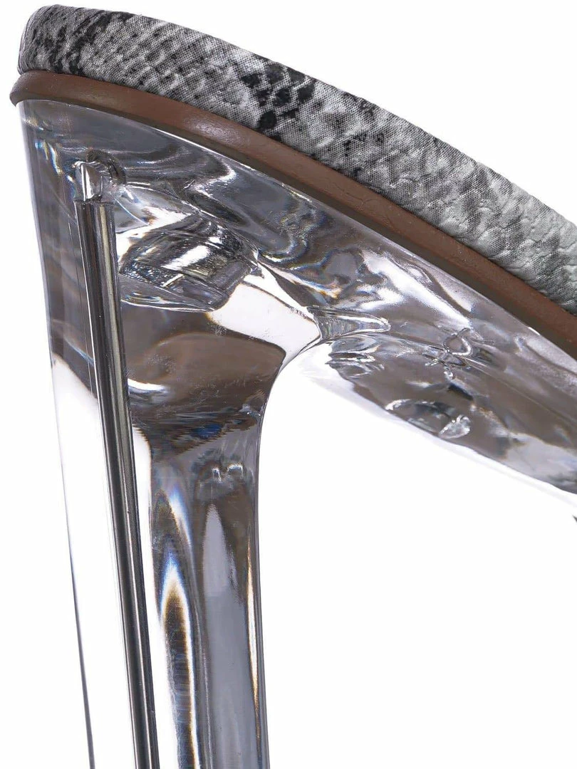 X2B Thalia4 Barely These Clear Chunky Flat Block Heel - Lucite Mule Slide Sandal