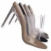 X2B Thalia4 Barely These Clear Chunky Flat Block Heel - Lucite Mule Slide Sandal