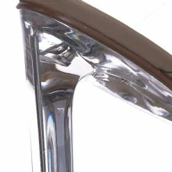 X2B Thalia4 Barely These Clear Chunky Flat Block Heel - Lucite Mule Slide Sandal