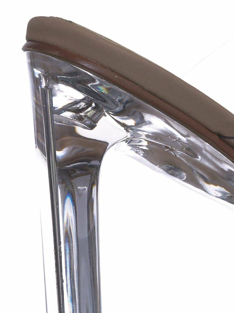 X2B Thalia4 Barely These Clear Chunky Flat Block Heel - Lucite Mule Slide Sandal