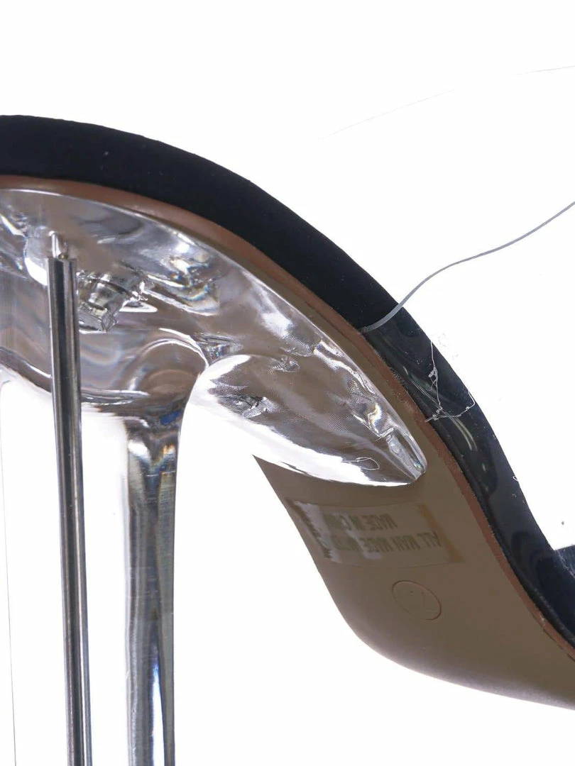 X2B Thalia4 Barely These Clear Chunky Flat Block Heel - Lucite Mule Slide Sandal