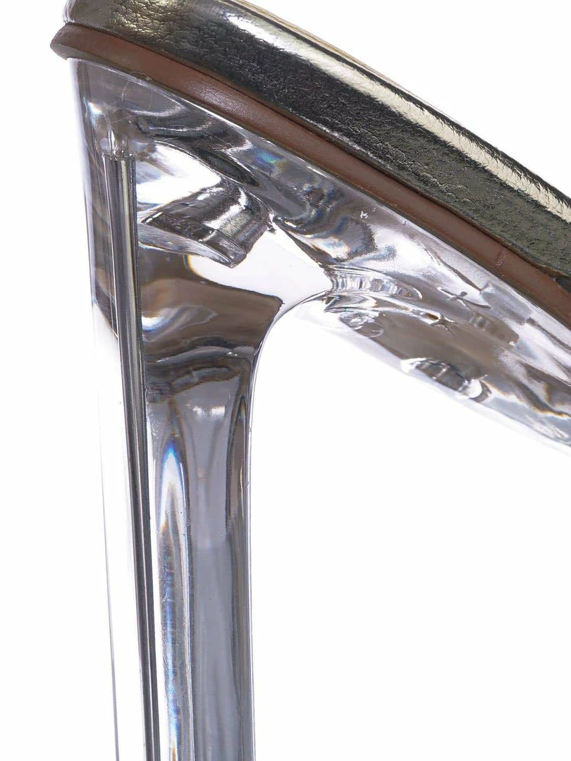 X2B Thalia4 Barely These Clear Chunky Flat Block Heel - Lucite Mule Slide Sandal