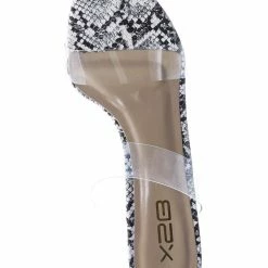 X2B New Thalia5 Lucite Clear Block Heel Sandal - Vinyl Acetate Chunk Transparent Strap