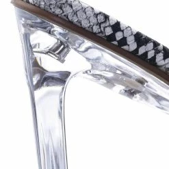 X2B New Thalia5 Lucite Clear Block Heel Sandal - Vinyl Acetate Chunk Transparent Strap