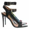 X2B Zone2 Asymmetrical Strappy Stilettoed Sandals - Double Buckle Dress Shoes