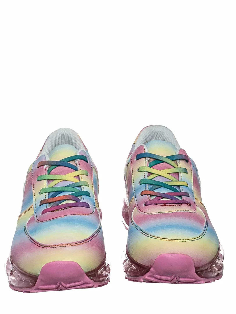 Forever Link Flow19 Stretch Elastic Mesh Sneaker - Festival Lace Up Rubber Air Bubble Cushion