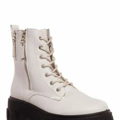 Forever Link Atlantic06 Double Zipper Lace Up Combat Bootie New