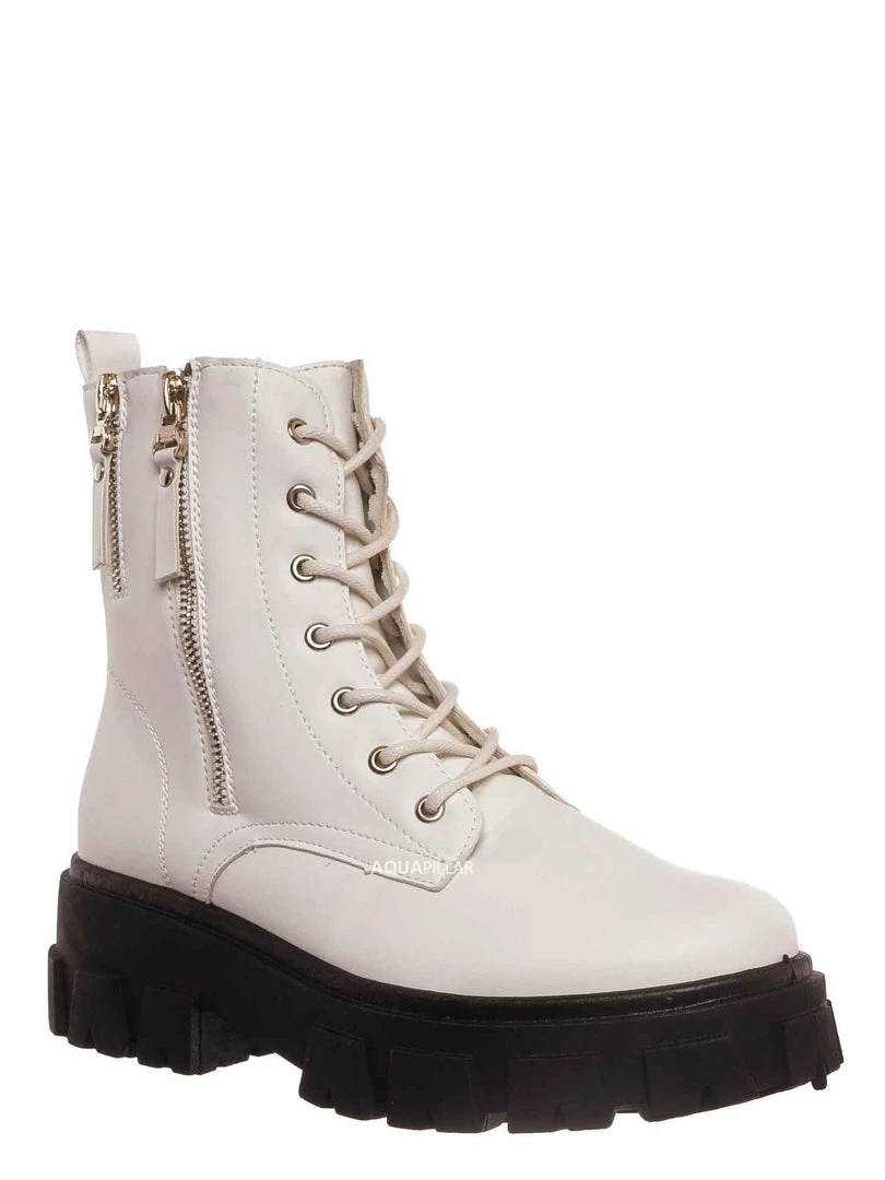 Forever Link Atlantic06 Double Zipper Lace Up Combat Bootie New