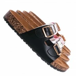 Bamboo Defeat57 Contoured Footbed Slide Sandal - Anatomical Molded Slipper Corks Shoes