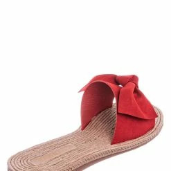 Bamboo Athena12 Espadrille Woven Knotted Bow Slides - Jute Rope Weaved Slip On Sandal