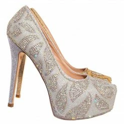 Blossom New Kinko Rhinestone Glitter Hidden Platform Pump - Women Heel