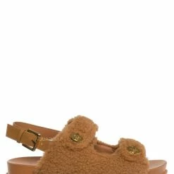 Liliana Montana3 Plush Faux Fur Slingback Molded Footbed Slipper New