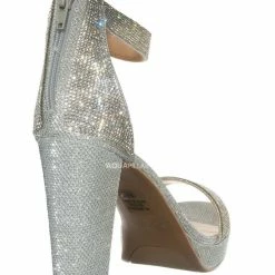 Delicious New Union Rhinestone Block Heel Sandal - Women's Shimmering Dress Shoes
