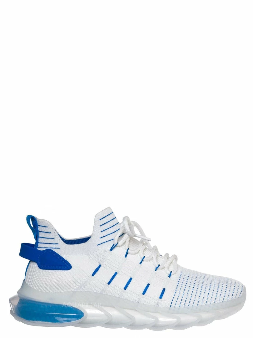 La Shailah Format11 Elastic Knitt Mesh Rubber Sneaker, Athleisure Tennis Trainer Shoes