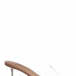 Bamboo New Water04 Clear High Heel Slip-On Mule, Womens Lucite Sandal