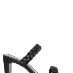 Soda Found Braided 3.5 Inch Block Heel Sandal - Women Thin Slide In Dress Mule