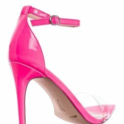 Anne Michelle New Exception10 Lucite Neon Stiletto Sandal - Women Clear High Heel Pointed Toe Shoe