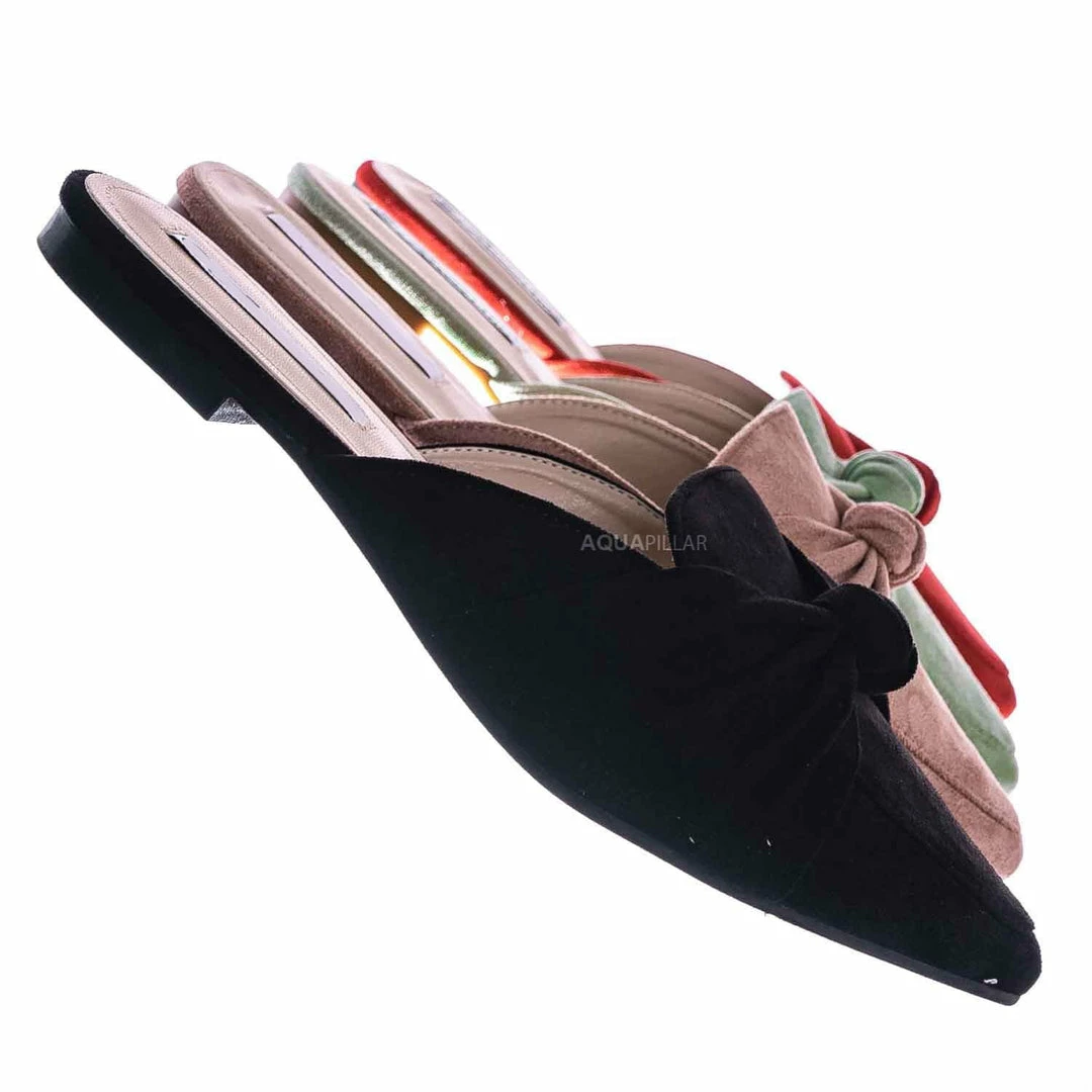 Forever Link Mules11 Knotted Pointed Toe Slides - Women's Slide In Close Toe Slipper New